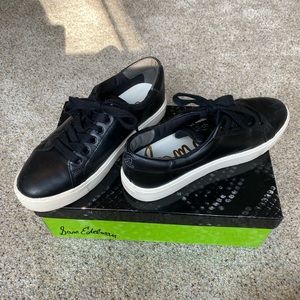 Sam Edelman Black Leather Sneakers Size 6